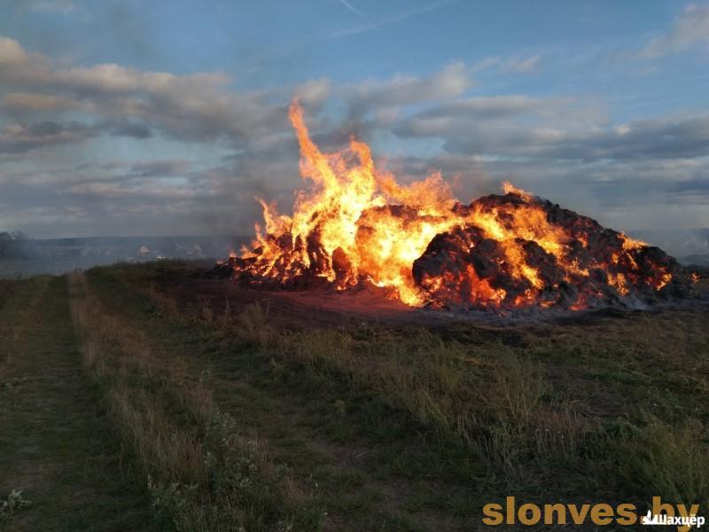 В д. Косыничи Солигорского района подожгли скирду соломы